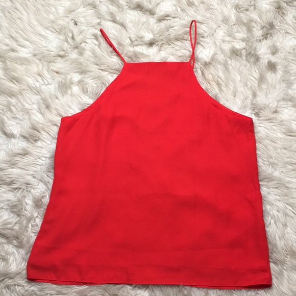 WAYF Red Lace Up Camisole Tank with Lace Detail - Picture 4 of 6